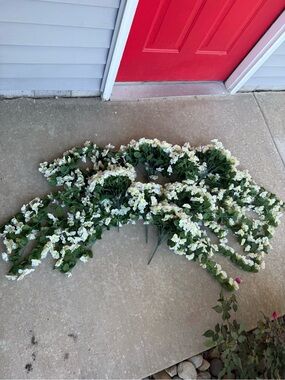 White & Green Faux Floral Spray 7 bundles